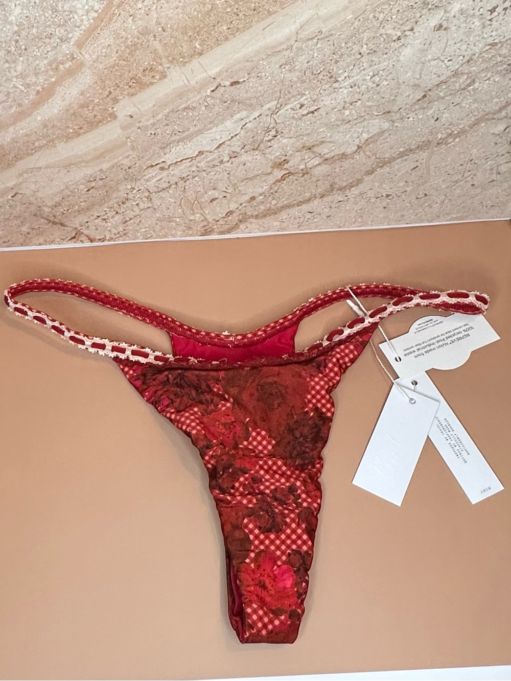 Mykonos Micro Bikini Bottom by Bydee NWT Small “Rose” Color